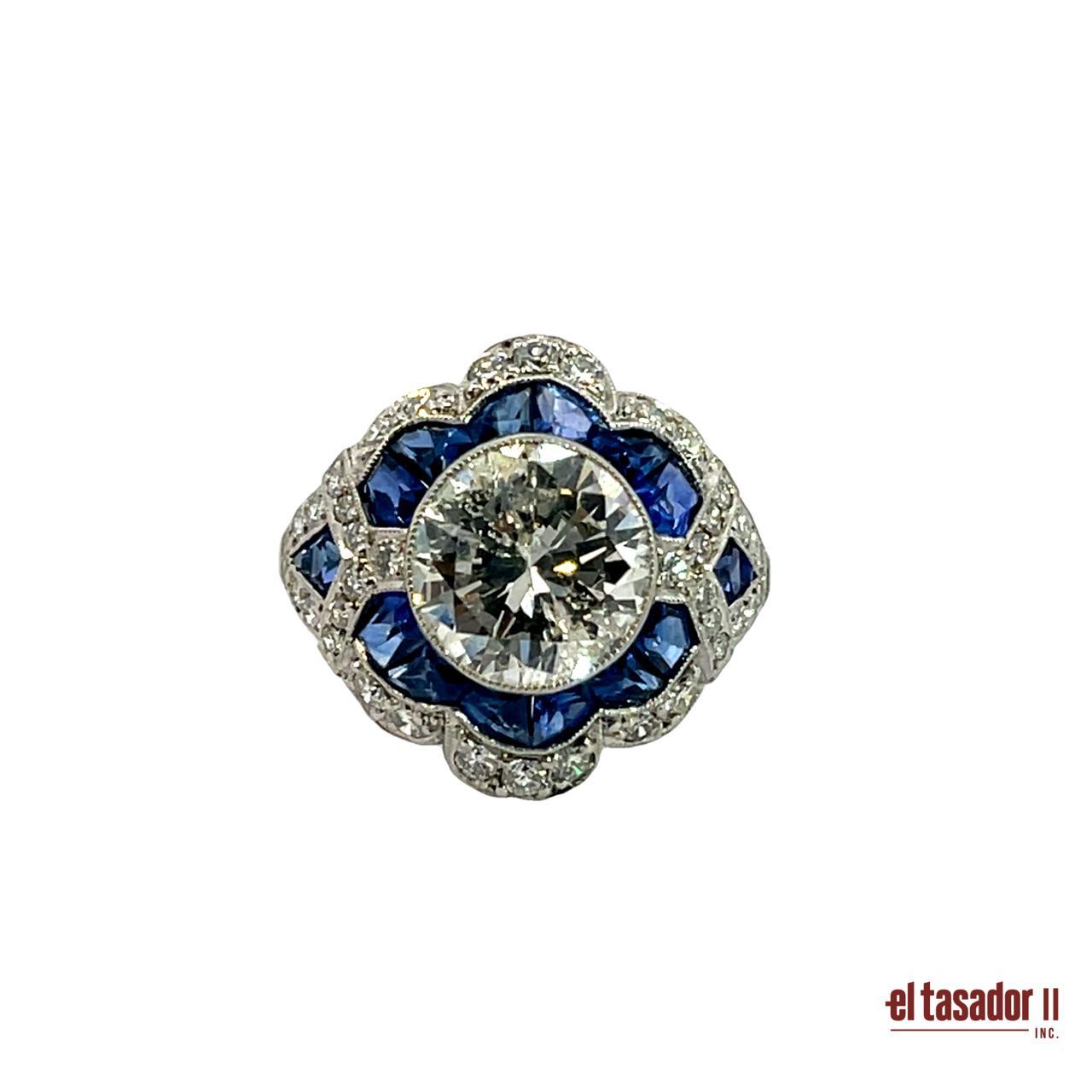 ANTIQUE DIAMONDS SAPPHIRE RING